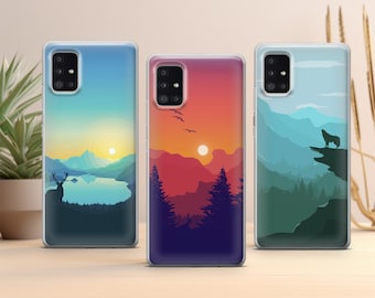 Nature phone case, Mountains cover fit for Samsung S26 S25 S24 S23 S22 Plus Ultra FE S10 Galaxy Note 20 A16 A17 A57 A56 A16 A25 A24 A05 A32