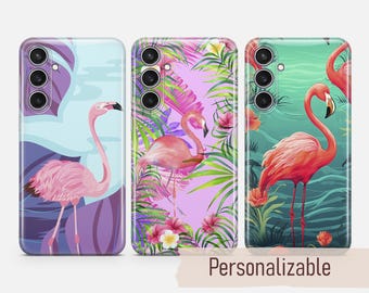 Flamingo phone case Tropical Cover fit for Samsung S26 S25 S24 S23 S22 Plus Ultra FE S10 Galaxy Note 20 A16 A17 A57 A56 A16 A25