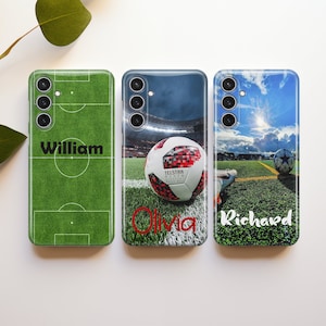 Soccer phone case, Football cover fit for Samsung S25 S24 S23 S22 S21 Plus Ultra FE S10 Galaxy Note 20 A15 A16 A55 A56 A14 A25 A24 A05 A32