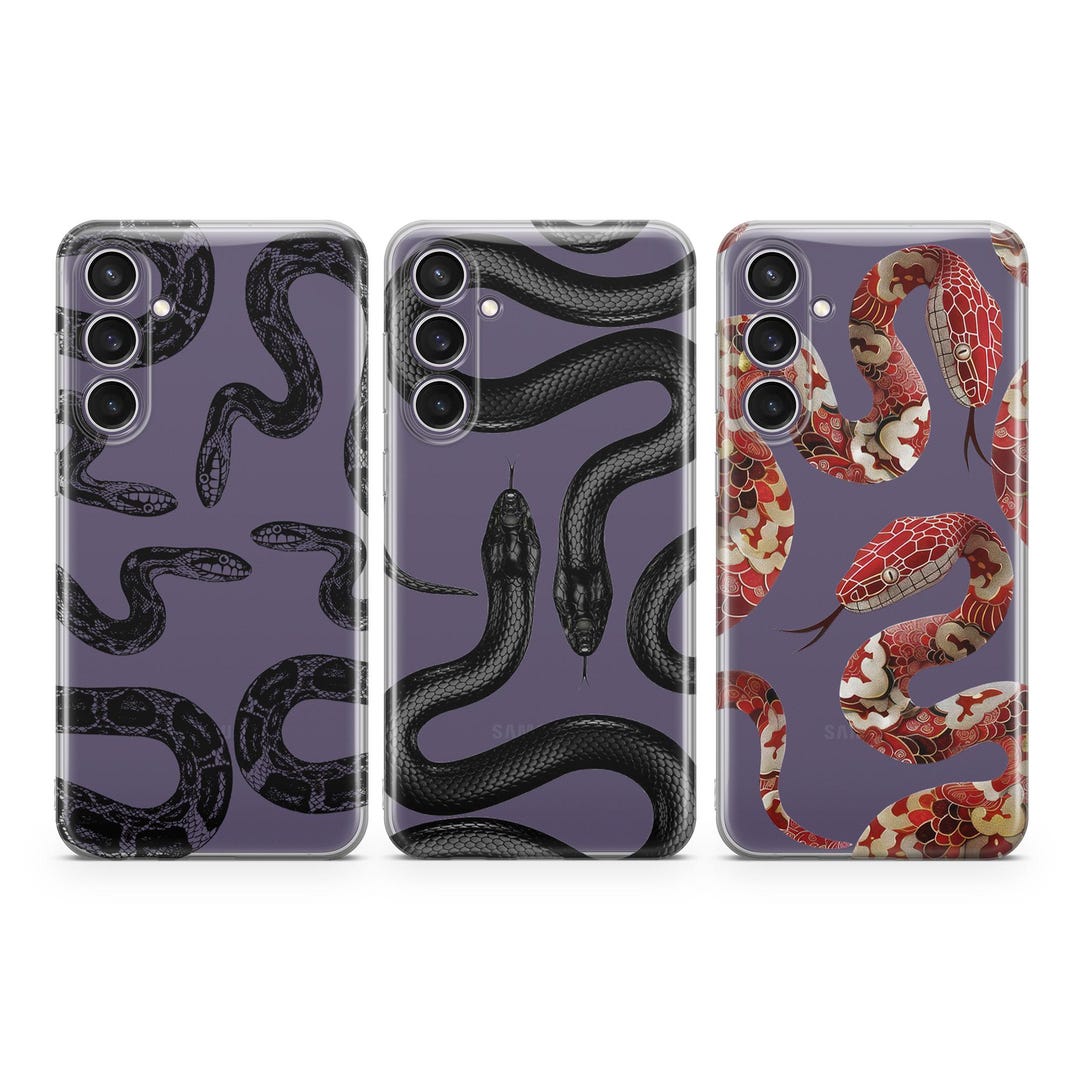 Snake Phone Protector Clear Snake Phone Case Transparent Cover Fit for Samsung S26 S25 S24 ...