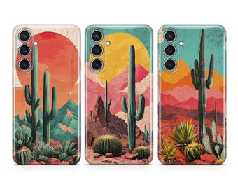 Étui pour téléphone Desert, palmiers, cactus, housse tropicale pour Samsung S26 S25 S24 S23 S22 Plus Ultra FE S10 Galaxy Note 20 A16 A17 A57 A56 A16 A25