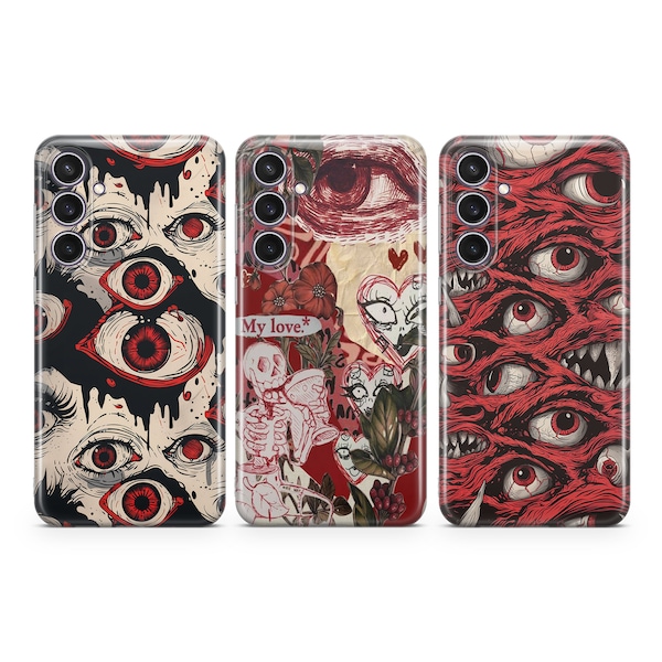 Gore Eyeball Phone Case Creepy Eyes cover fit for Samsung S24 S23 S22 S21 S20 Plus Ultra FE S10 Galaxy Note 20 A15 A14 A54 A55 A25 A24 A05