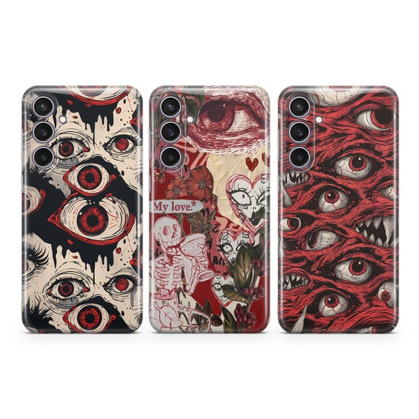 Gore Eyeball Telefoon Geval Creepy Eyes cover fit voor Samsung S26 S25 S24 S23 S22 Plus Ultra FE S10 Galaxy Note 20 A16 A17 A55 A56 A25 A24 A05