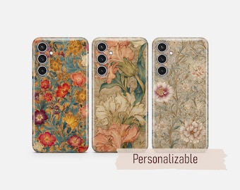 Floral Phone Case William Morris Style cover fit for Samsung S26 S25 S24 S23 S22 Plus Ultra FE S10 Galaxy Note 20 A16 A17 A57 A56 A16 A25