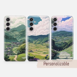 Anime Art Phone case Terrace Field Cover fit for Samsung S25 S24 S23 S22 S21 Plus Ultra FE S10 Galaxy Note 20 A16 A17 A55 A56 A14 A25 A05