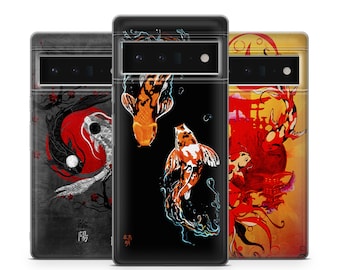 Koi Fish Phone Case, Japan art Cover fit for Google Pixel 10 Pro XL 9 8 7 6 Pro 6A 3XL 5 4, iPhone 17 16, Samsung A15 S24 Ultra, S23 FE