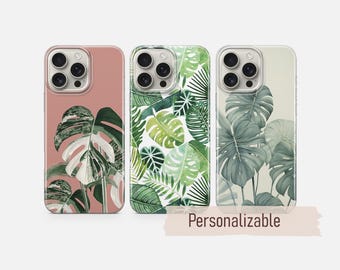 Étui pour téléphone portable Monstera Tropical Cover pour iPhone 17 16 15 14 13 12 Pro Max Xr Xs, Google Pixel 10 Pro XL 9 8 7 6, Samsung S26 S25 FE