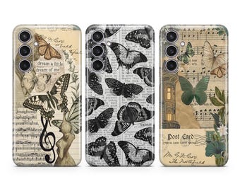 Butterfly Phone Case Scrapbook Artwork cover fit for Samsung S26 S25 S24 S23 S22 Plus Ultra FE S10 Galaxy Note 20 A16 A17 A57 A56 A16 A25