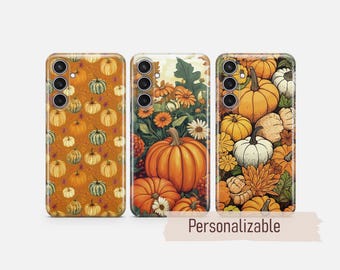 Funda para teléfono con diseño de calabaza de Halloween y temática otoñal, compatible con Samsung S26, S25, S24, S23, S22 Plus Ultra, FE, S10, Galaxy Note 20, A16, A17, A57, A56, A16 y A25.