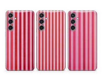 Red Stripes Phone Case Pink Lines cover fit for Samsung S26 S25 S24 S23 S22 Plus Ultra FE S10 Galaxy Note 20 A16 A17 A57 A56 A16 A25 A05