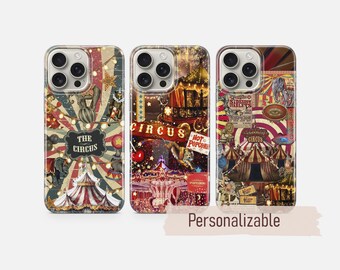 Circus Phone case Vintage Carnival cover fit for iPhone 17 16 15 14 13 12 Pro Max Xr Xs, Google Pixel 10 Pro XL 9 8 7 6, Samsung S26 S25 FE
