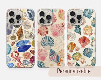 Seashell Phone case Beach Tropical cover fit for iPhone 17 16 15 14 13 12 Pro Max Xr Xs, Google Pixel 10 Pro XL 9 8 7 6, Samsung S26 S25