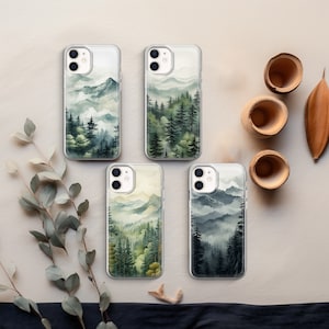 Mountains Phone case Forest cover fit for iPhone 17 16 15 14 13 12 Pro Max Xr Xs, Google Pixel 10 Pro XL 9 8 7 6, Samsung S25 S24 FE