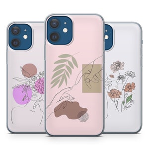 Line Art Phone case Minimalist Cover fit for iPhone 16 15 14 13 12 11 Pro Max Xr 8 Plus, Samsung S25 S24 S23 FE A16 A15 A55, Pixel 9 8