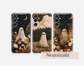 Ghost Phone Case Floral Spooky Autumn Cover fit for Samsung S26 S25 S24 S23 S22 Plus Ultra FE S10 Galaxy Note 20 A16 A17 A57 A56 A14 A05s