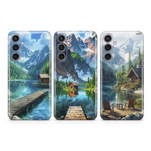 Landscape Phone Case Lake Mountains cover fit for Samsung S25 S24 S23 S22 S21 Plus Ultra FE S10 Galaxy Note 20 A16 A17 A55 A56 A14 A25 A05