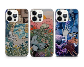 Funda de teléfono con collage de tentáculos de pulpo, compatible con iPhone 17, 16, 15, 14, 13, 12 Pro Max, Xr, Xs, Google Pixel 10 Pro XL, 9, 8, 7, 6, Samsung S26, S25