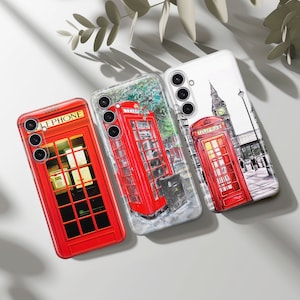 Londen telefoon case Britse rode cover fit voor Samsung S25 S24 S23 S22 S21 Plus Ultra FE S10 Galaxy Note 20 A15 A16 A55 A56 A14 A25 A24 A05