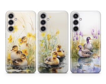 Süße Enten Handytasche passend für Samsung S26 S25 S24 S23 S22 Plus Ultra FE S10 Galaxy Note 20 A16 A17 A57 A56 A16 A25 A24 A05