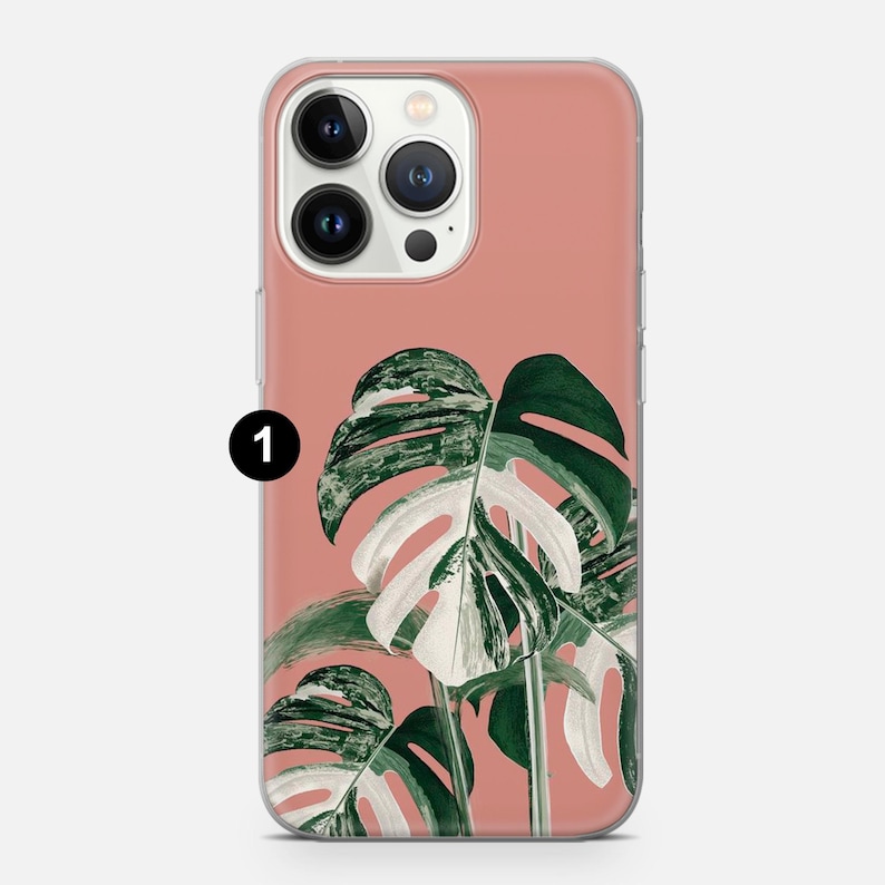 Plant Phone case Monstera Tropical Cover fit for iPhone 18 17 16 15 14 13 Pro Max Xr Xs, Google Pixel 10 Pro XL 9 8 7 6, Samsung S26 S25 FE 1