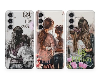 Funda para teléfono de niña mamá, regalo del Día de la Madre, compatible con Samsung S26 S25 S24 S23 S22 Plus Ultra FE S10 Galaxy Note 20 A16 A17 A57 A56 A25 A24 A05