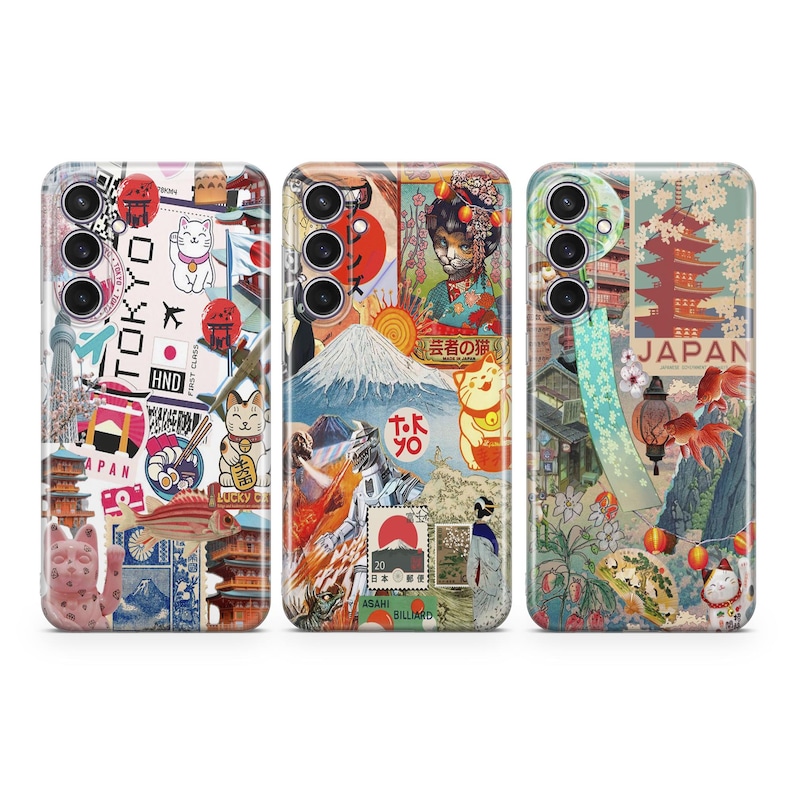 Japanese Phone Case Lucky Cat Tokyo cover fit for Samsung S26 S25 S24 S23 S22 Plus Ultra FE S10 Galaxy Note 20 A16 A17 A57 A56 A16 A25 image 1