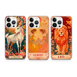 Sterrenbeeld telefoonhoesje Tarotkaarten Horoscoop hoes geschikt voor iPhone 16 15 14 13 12 11 Pro Max XR 8 Plus, Samsung S25 S24 S23 FE A16 A15 A55 Pixel 9