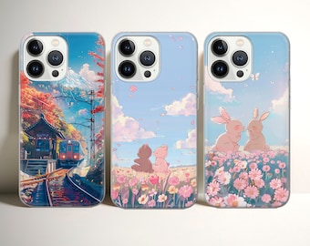 Korean phone case Cute Kawaii Bear cover fit for iPhone 17 16 15 14 13 12 Pro Max Xr Xs, Google Pixel 10 Pro XL 9 8 7 6, Samsung S26 S25 FE