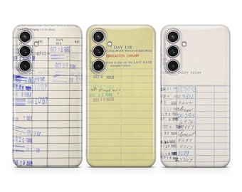 Library card Phone Case Retro Books Cover fit for Samsung S26 S25 S24 S23 S22 Plus Ultra FE S10 Galaxy Note 20 A16 A17 A57 A56 A16 A25