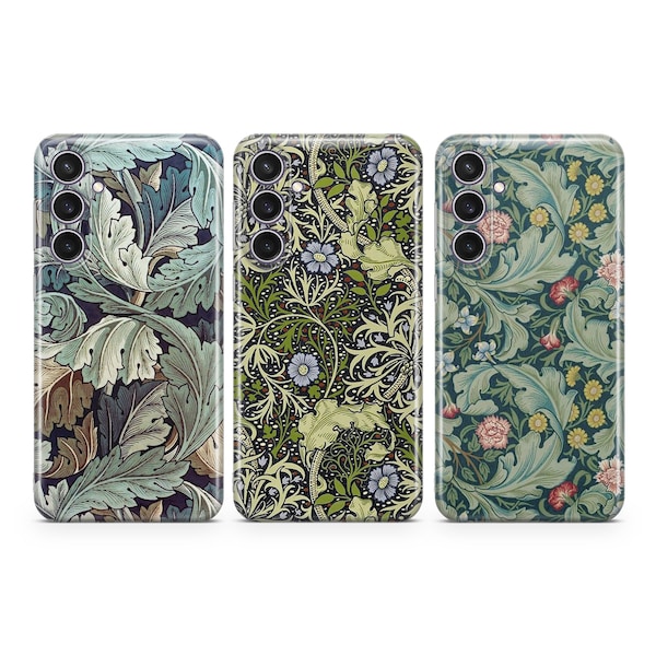 William Morris telefonskal Art Nouveau-fodral passar för Samsung S26 S25 S24 S23 S22 Plus Ultra FE S10 Galaxy Note 20 A16 A17 A57 A56 A16 A25 A24