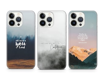 Verset biblique - Montagnes chrétiennes - Coque pour iPhone 17 16 15 14 13 12 Pro Max Xr Xs, Google Pixel 10 Pro XL 9 8 7 6, Samsung S25