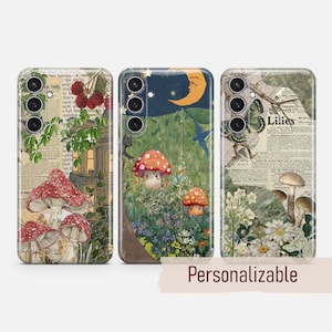 Cottagecore Handyhülle Natur Scrapbook hülle passend für Samsung S25 S24 S23 S22 S21 Plus Ultra FE S10 Galaxy Note 20 A16 A17 A55 A56 A14 A25