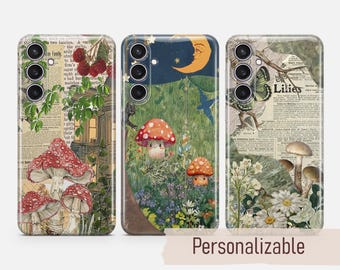 Cottagecore Phone case Nature Scrapbook cover fit for Samsung S26 S25 S24 S23 S22 Plus Ultra FE S10 Galaxy Note 20 A16 A17 A57 A56 A16 A25