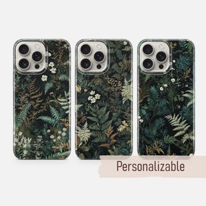 Coque de portable vert fougère Forest Mosses pour iPhone 16 15 14 13 12 11 Pro Max Xr 8 Plus, Samsung S25 S24 S23 FE A16 A15 A55, Pixel 9 8