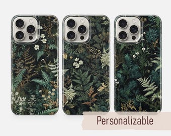 Funda para teléfono color verde helecho con diseño de musgo del bosque, compatible con iPhone 18 17 16 15 14 13 Pro Max Xr Xs, Google Pixel 10 Pro XL 9 8 7 6, Samsung S26 S25 FE