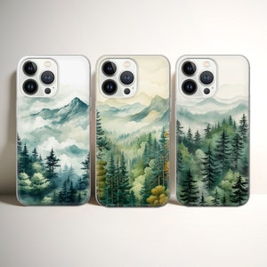 Mountains Phone case Forest cover fit for iPhone 17 16 15 14 13 12 Pro Max Xr Xs, Google Pixel 10 Pro XL 9 8 7 6, Samsung S25 S24 FE