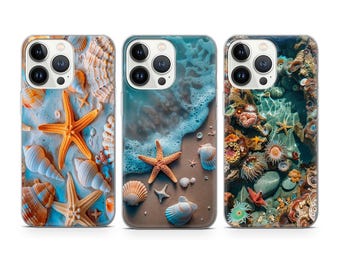 Etui na telefon Beachy z motywem tropikalnej gwiazdy morskiej pasujące do iPhone'a 17 16 15 14 13 12 Pro Max Xr Xs, Google Pixel 10 Pro XL 9 8 7 6, Samsunga S26 S25 FE
