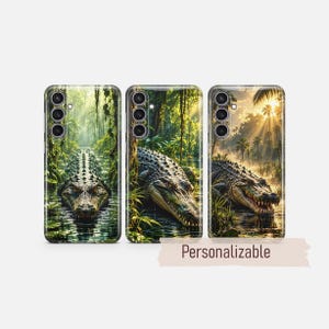 Krokodiltelefonskal Alligator Jungle-fodral passar för Samsung S26 S25 S24 S23 S22 Plus Ultra FE S10 Galaxy Note 20 A16 A17 A57 A56 A14 A05s