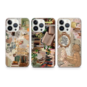Book Lover Phone Case Romantasy Bookish cover fit for iPhone 16 15 14 13 12 11 Pro Max Xr 8 Plus, Samsung S25 S24 S23 FE A16 A15 A55, Pixel