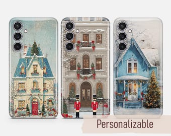 Coque de téléphone Snowy house personnalisée pour Samsung S26 S25 S24 S23 S22 Plus Ultra FE S10 Galaxy Note 20 A16 A17 A57 A56 A16 A05s