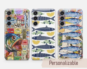 Sardines Phone case Fish Pattern Cover fit for Samsung S26 S25 S24 S23 S22 Plus Ultra FE S10 Galaxy Note 20 A16 A17 A57 A56 A16 A25 A05