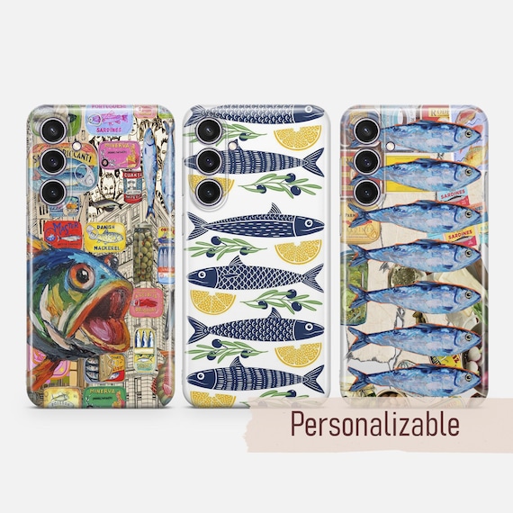 Sardines Phone case Fish Pattern Cover fit for Samsung S26 S25 S24 S23 S22 Plus Ultra FE S10 Galaxy Note 20 A16 A17 A57 A56 A16 A25 A05
