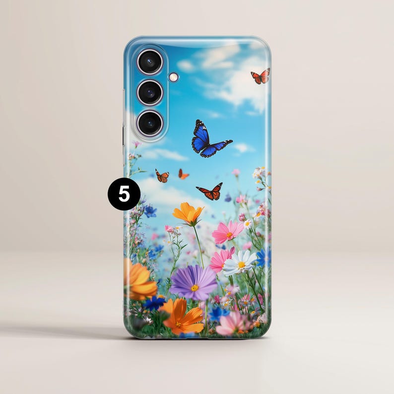 Spring Phone Cases Simple Spring Phone Case Floral Butterfly Cover Fit for Samsung S26 S25 S24 ...