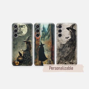 Telefoonhoesje met heksenmotief, gotische hemelse cover, geschikt voor Samsung S26 S25 S24 S23 S22 Plus Ultra FE S10 Galaxy Note 20 A16 A17 A57 A56 A16 A25
