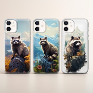 Racoon Phone case Cute Jenot cover fit for iPhone 17 16 15 14 13 12 Pro Max Xr Xs, Google Pixel 10 Pro XL 9 8 7 6, Samsung S25 S24 FE
