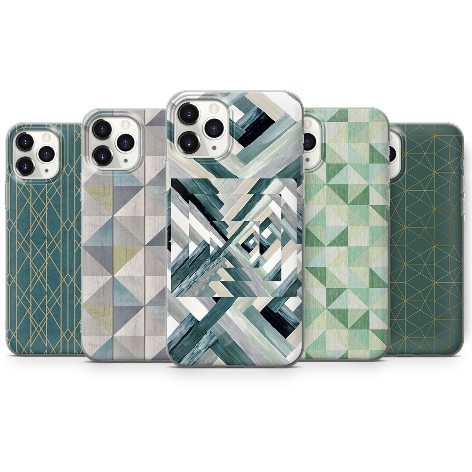 Emerald Phone Case Geometric Green Cover for iPhone 12 7 8 Etsy