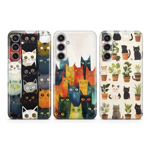Custodia per telefono con gatti, gattini divertenti, carina, adatta per Samsung S25 S24 S23 S22 S21 Plus Ultra FE S10 Galaxy Note 20 A15 A16 A55 A56 A25 A24 A05