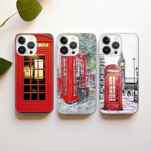 London Handyhülle British red paßt für iPhone 16 15 14 13 12 11 Pro Max Xr 8 Plus, Samsung S25 S24 S23 FE A16 A15 A55, Pixel 9 8