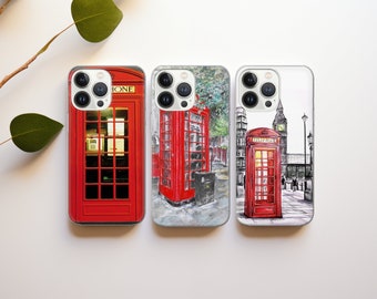 London phone case British red cover fit for iPhone 17 16 15 14 13 12 Pro Max Xr Xs, Google Pixel 10 Pro XL 9 8 7 6, Samsung S26 S25 FE