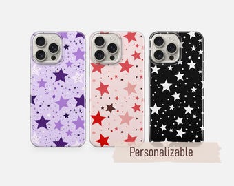 Stars Phone Case Cute Celestial cover fit for iPhone 17 16 15 14 13 12 Pro Max Xr Xs, Google Pixel 10 Pro XL 9 8 7,  Samsung S26 S25 FE